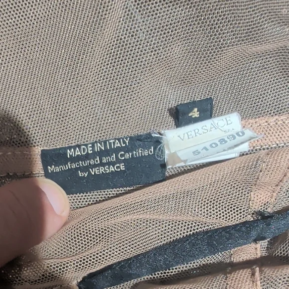 Versace 90s "Bondage" Silk Black Mesh Top - Picture 2 of 5